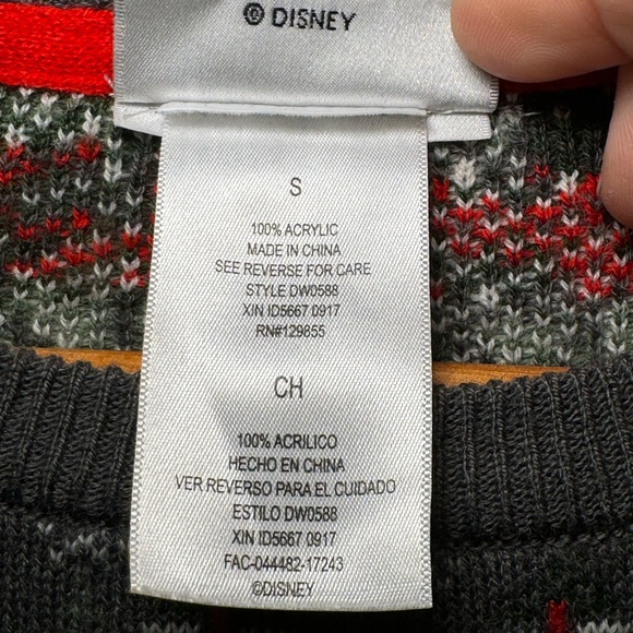 Disney Parks Mickey Mouse Holiday Christmas Sweater Gray Men's size Small - Picture 5 of 6